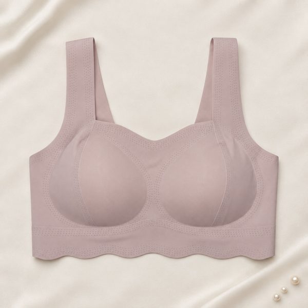 RBF PetalEase in Pink, front view on ivory silk with pearls.