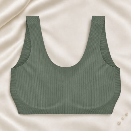 RBF SageLine Ribbed Contour Bra in Green — back view