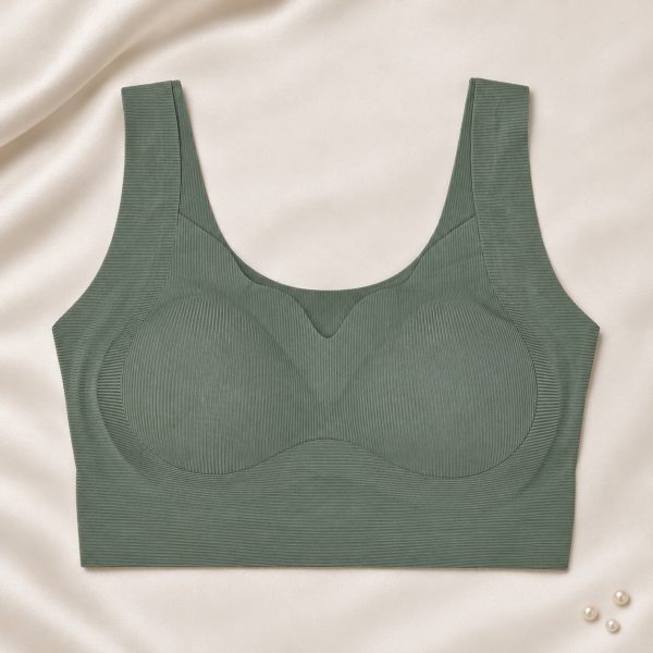 RBF SageLine Ribbed Contour Bra in Green — front view